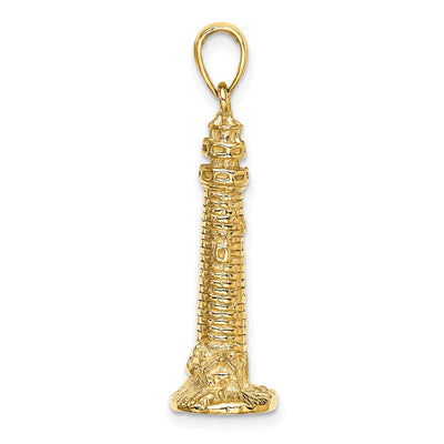 14K 3D Cape May NJ Lighthouse Charm, 26.8 x 10mm