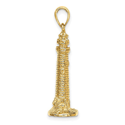 14K 3D Cape May NJ Lighthouse Charm, 32.63 x 13.35mm