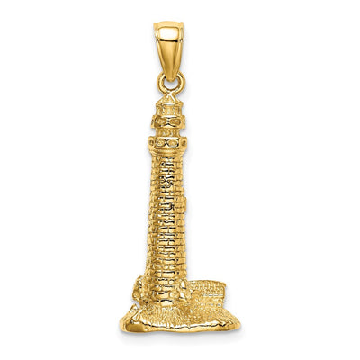 14K 3D Cape May NJ Lighthouse Charm, 32.63 x 13.35mm