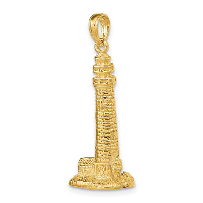 14K 3D Cape May NJ Lighthouse Charm, 32.63 x 13.35mm