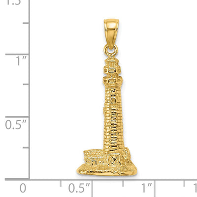 14K 3D Cape May NJ Lighthouse Charm, 32.63 x 13.35mm
