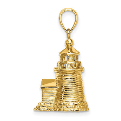 14K 3-D Brant Point Lighthouse Nantucket Harbor, Ma Charm