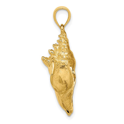 14K Conch Shell Charm, 31 x 21.1mm