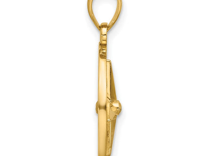 14K gold compass charm, alternate view