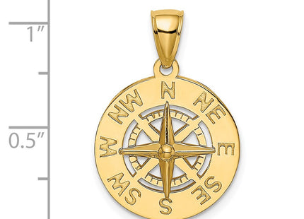 14K gold compass charm, another view