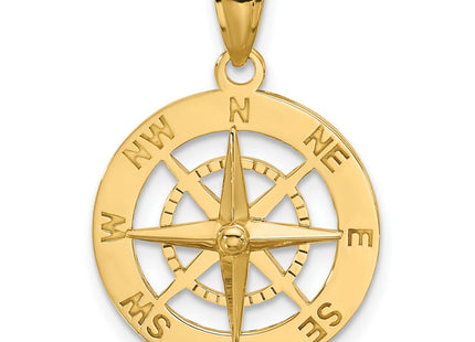 14K gold compass charm