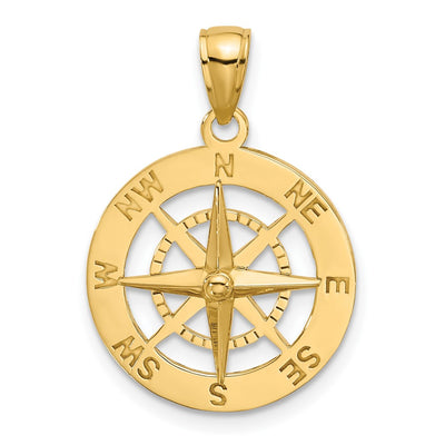 14K gold compass charm