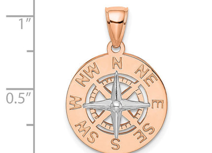 14K White/Rose Gold Pendants Style K7856R - Classique Jewelry Inc.