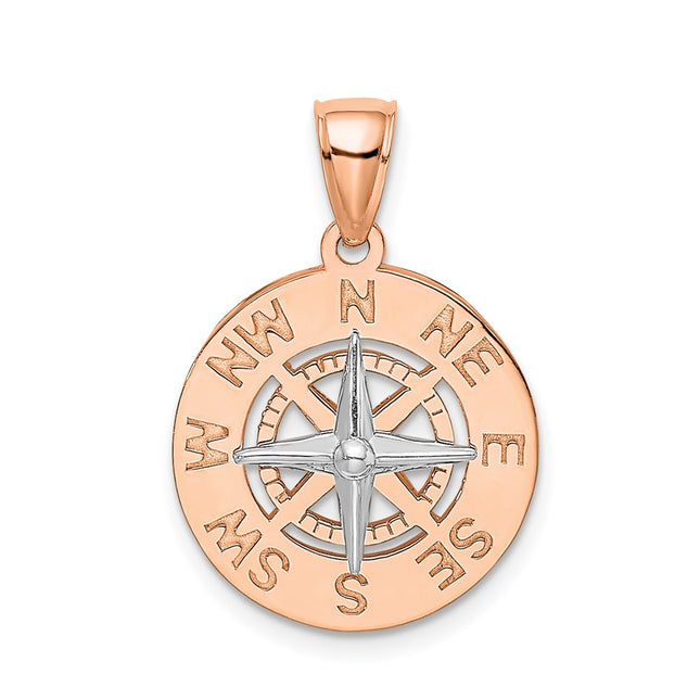 14K White/Rose Gold Pendants Style K7856R - Classique Jewelry Inc.