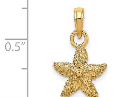 14K Starfish Charm, 18 x 11.9mm