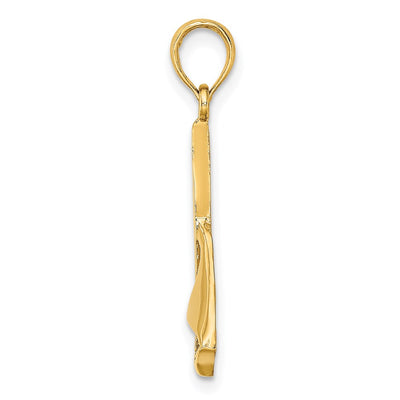 14K 2-D Polished Sailboat Charm