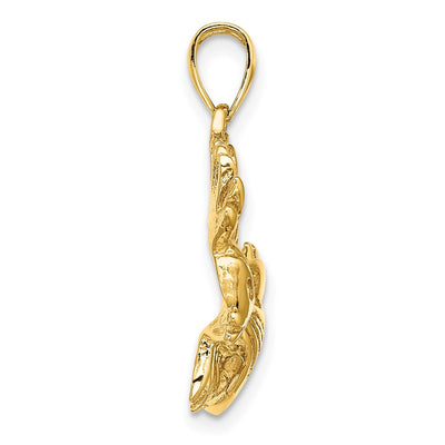 14K Starfish Charm, 18 x 11.9mm