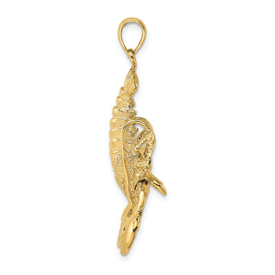 14K Moveable Lobster Charm, 30.5 x 16.65mm