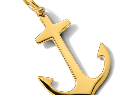 14K 3-D Polished Large Anchor Charm