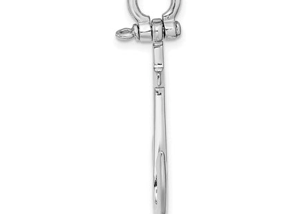 14K White Gold Polished 3-D Anchor Charm (Style K7878W)