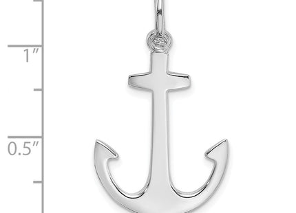 14K White Gold Polished 3-D Anchor Charm (Style K7878W)