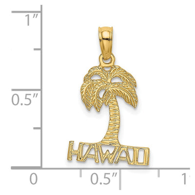 14K Hawaii Palm Tree Charm, 20 x 12.4mm