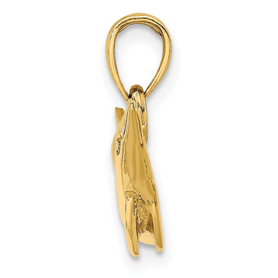 14K Polished Dolphin Charm, 18 x 27.8mm