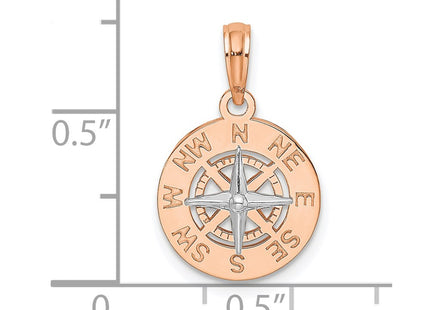 14K White/Rose Gold Pendants Style K7894R - Classique Jewelry Inc.