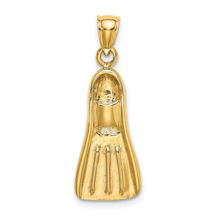 14K 3-D Scuba Flipper Charm (Style K7906)