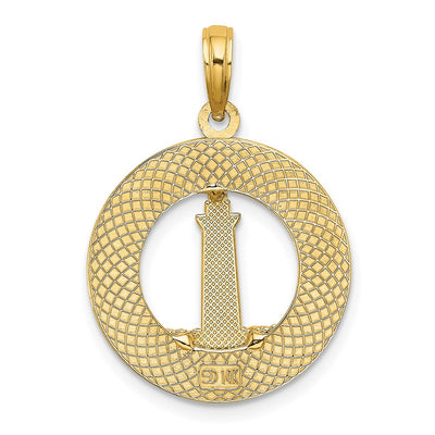 14K HILTON HEAD Lighthouse Round Charm