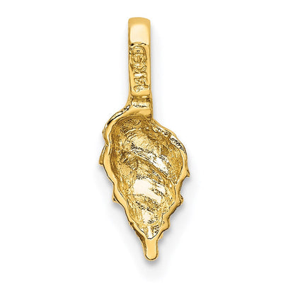 14K Mini Conch Shell Charm, 15.05 x 5.65mm