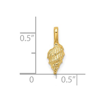 14K Mini Conch Shell Charm, 15.05 x 5.65mm