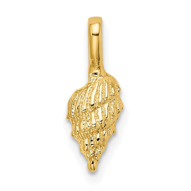 14K Mini Conch Shell Charm, 15.05 x 5.65mm