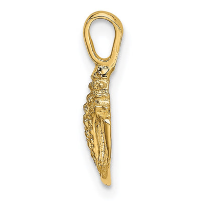 14K Mini Conch Shell Charm, 15.5 x 6mm