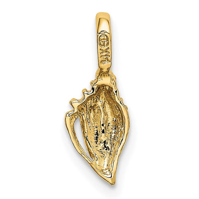 14K Mini Conch Shell Charm, 15.5 x 6mm