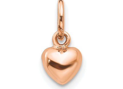 14K rose gold heart charm