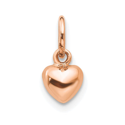 14K rose gold heart charm