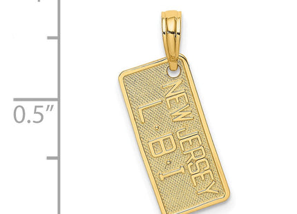 14K NEW JERSEY-LBI (Long Beach Island) License Plate Charm (Style K7945)
