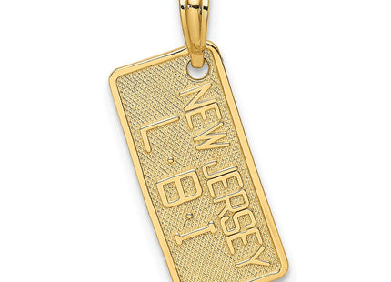14K NEW JERSEY-LBI (Long Beach Island) License Plate Charm (Style K7945)