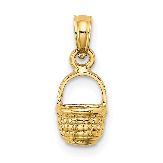 14K Textured Scallop Shell Charm, 38 x 29.6mm