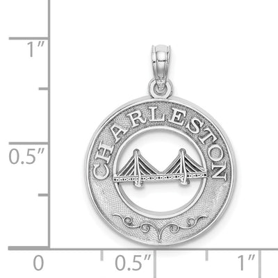14K White Gold CHARLESTON Bridge Charm