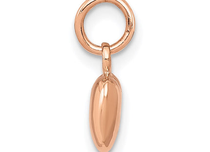14K Rose Polished 3-D Puffed Heart Charm (Style K796)