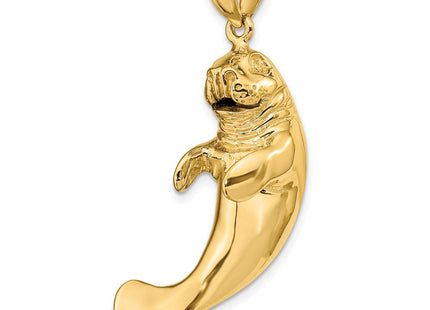 14K 3-D Polished Manatee Charm (Style K7963)