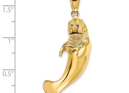 14K 3-D Polished Manatee Charm (Style K7963)