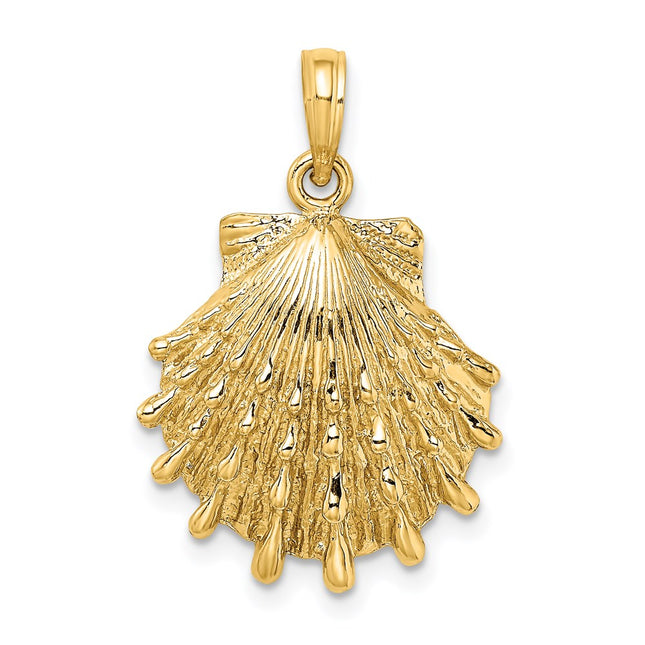 14K Lions Paw Shell Charm, 25 x 18.4mm