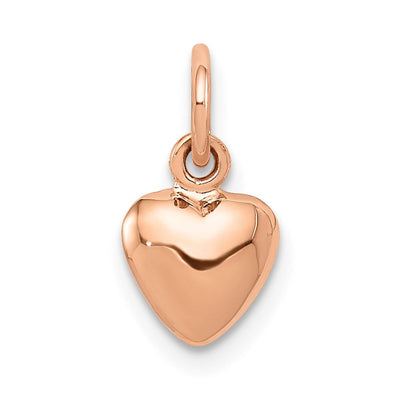 14K rose gold heart charm