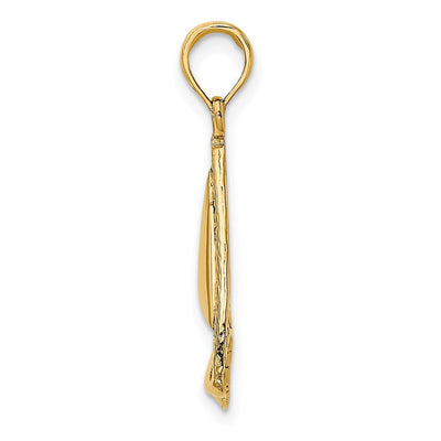 14K Textured Starfish Charm, 31 x 24.2mm