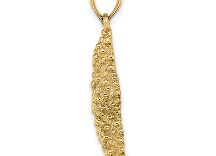 14K Textured Starfish Charm, 31 x 24.2mm