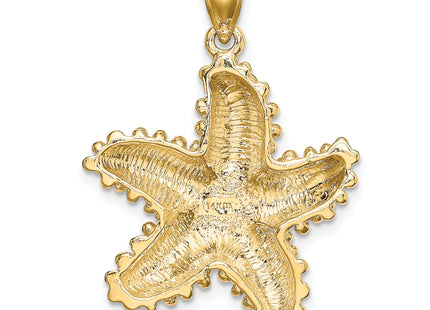 14K Textured Starfish Charm, 31 x 24.2mm