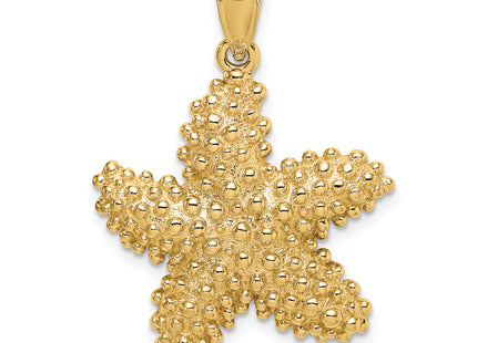 14K Textured Starfish Charm, 31 x 24.2mm