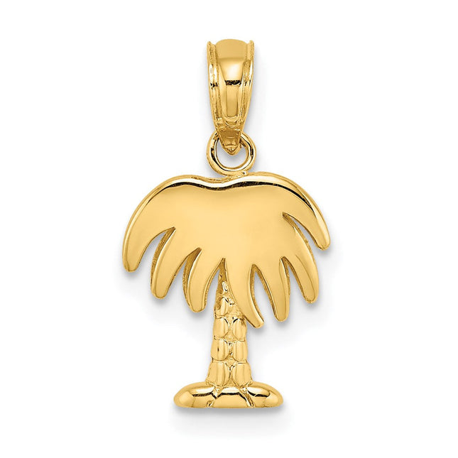14K Charleston Palm Tree Charm, 18 x 10mm