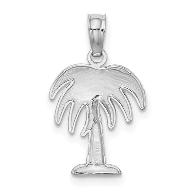 14K White Gold Charleston Palm Tree Charm