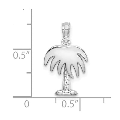 14K White Gold Charleston Palm Tree Charm