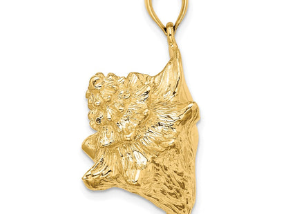 14K 3-D Conch Shell Charm, 38 x 29.1mm
