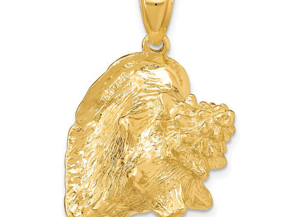14K 3-D Conch Shell Charm, 38 x 29.1mm